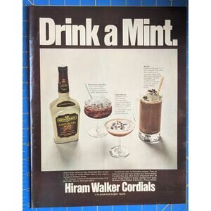 Vintage Print Ad 1978 Hiram Walker Mint Drink